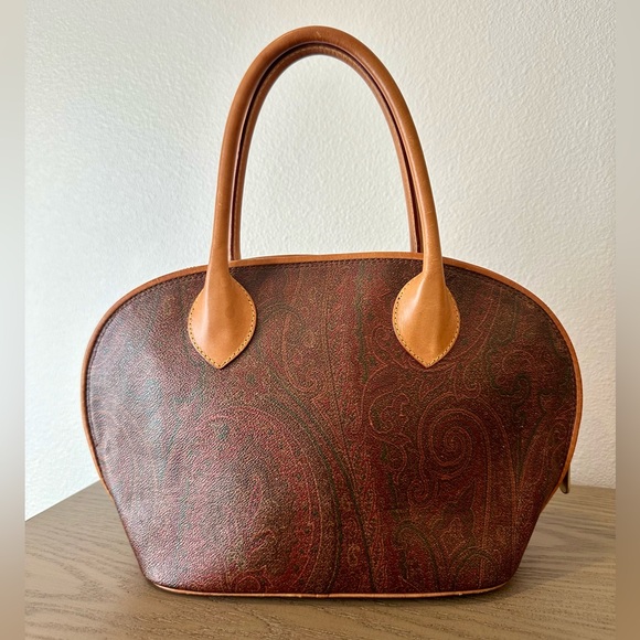 Etro Handbags - Vintage Etro Milano Coated Canvas Top Handle Bag